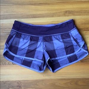EUC lululemon check speed shorts. 6